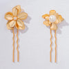 Set of 2 Iris Pearl U Pins - Gold