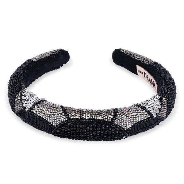 Embellished Puff Hair Band - Black