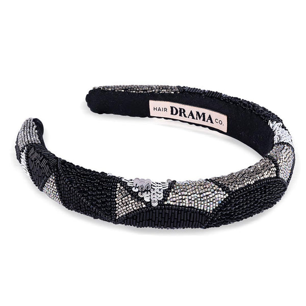 Embellished Puff Hair Band - Black