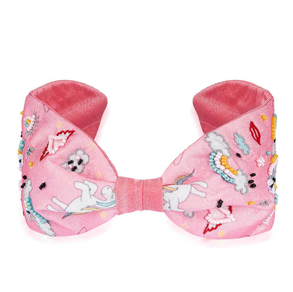 Unicorn Knotted Hair Band - Pink