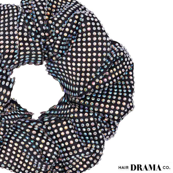 Black Scrunchie - Holographic Crystals (Hot Fix)