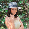 HDC x Emily In Paris Black & White Woven Straw Flat Brim Hat