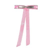 Satin Ribbon Crystal Hair Bow - Pink