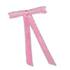 Satin Ribbon Crystal Hair Bow - Pink