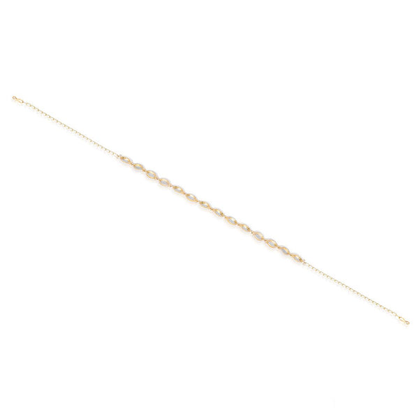 Gold-Plated Kundan, Polki and Pearls Studded Almond-shaped Head Chain