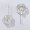 Set of 2 Iris Crystal U Pins - Silver