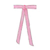 Satin Ribbon Crystal Hair Bow - Pink