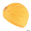 Yellow Ribbed Turban with Starfish Metal Broach