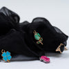Oversized Organza Scrunchie with Charms - Black