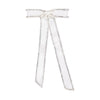 Satin Ribbon Crystal Hair Bow - Off-White