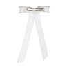 Satin Ribbon Crystal Hair Bow - Off-White