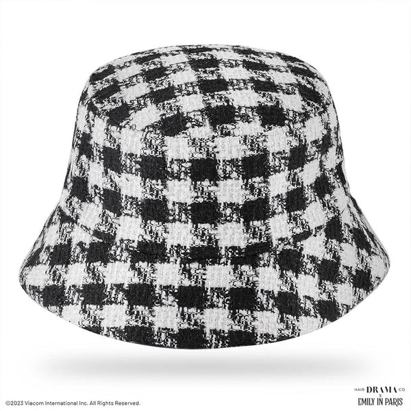 HDC X Emily In Paris Black & White Tweed Bucket Hat
