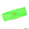 Neon Green Textured Hair Band with Starfish Metal Broach