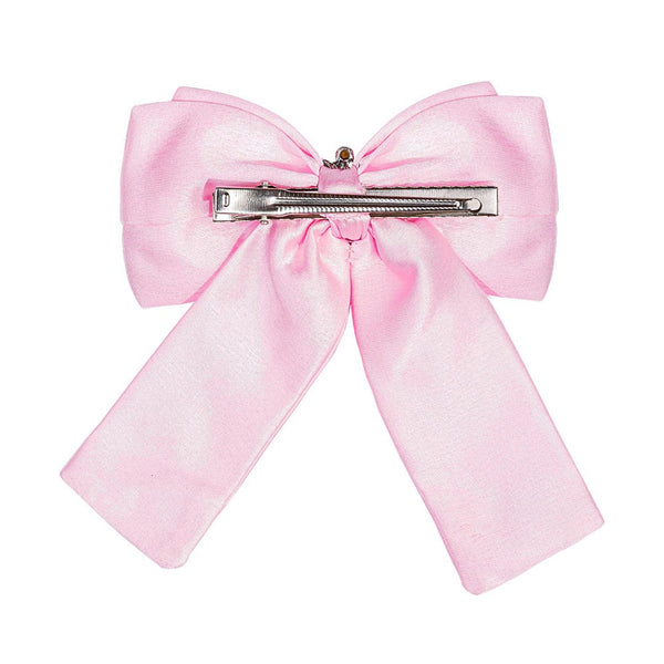HDC x Emily In Paris Glamour Satin Hair Bow Alligator Clip - Pink