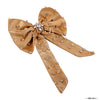 Crystal Hair Bow Alligator Clip - Golden Beige