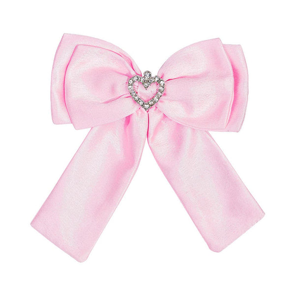 HDC x Emily In Paris Glamour Satin Hair Bow Alligator Clip - Pink