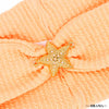 Orange Ribbed Hair Band with Starfish Metal Broach