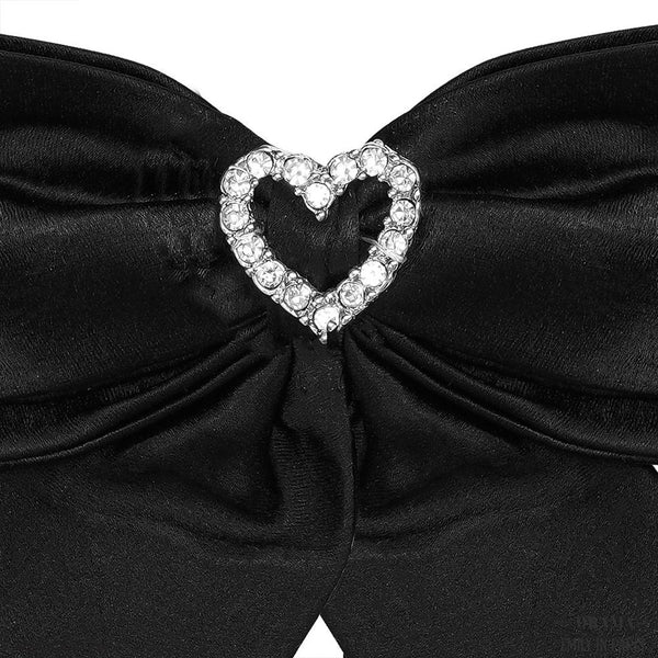 HDC x Emily in Paris Glamour Satin Hair Bow Alligator Clip - Black