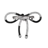 Crystal Hair Bow Barrette Clip - Silver & Black