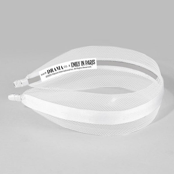 HDC x Emily in Paris Mesh Hair Band with Ribbon - White