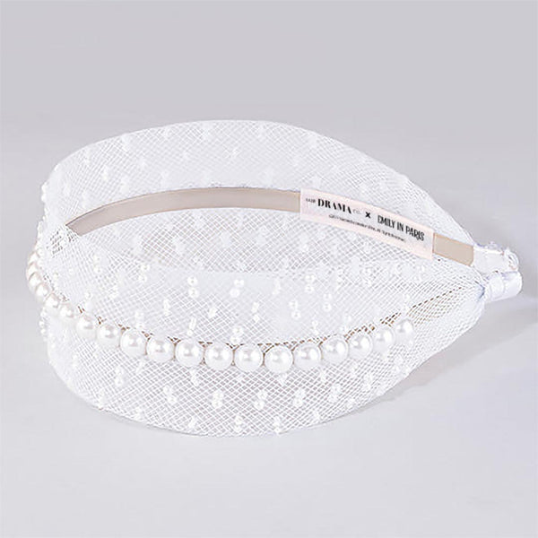 HDC x Emily in Paris Pearl Mesh Hair Band - White