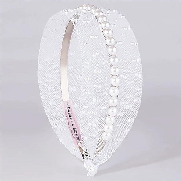 HDC x Emily in Paris Pearl Mesh Hair Band - White
