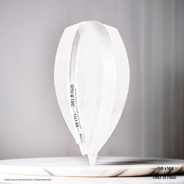 HDC x Emily in Paris Mesh Hair Band with Ribbon - White