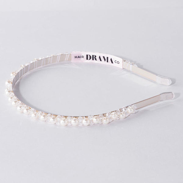White Pearl and Crystals Hair Band