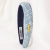 Tweed Puff Hair Band - Blue & White
