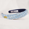 Tweed Puff Hair Band - Blue & White