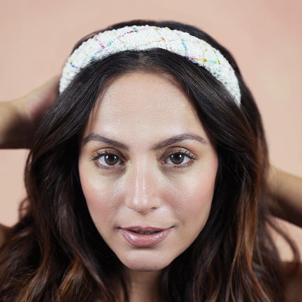 Tweed Puff Hair Band - Multi