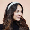 Tweed Puff Hair Band - White