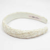Tweed Puff Hair Band - White