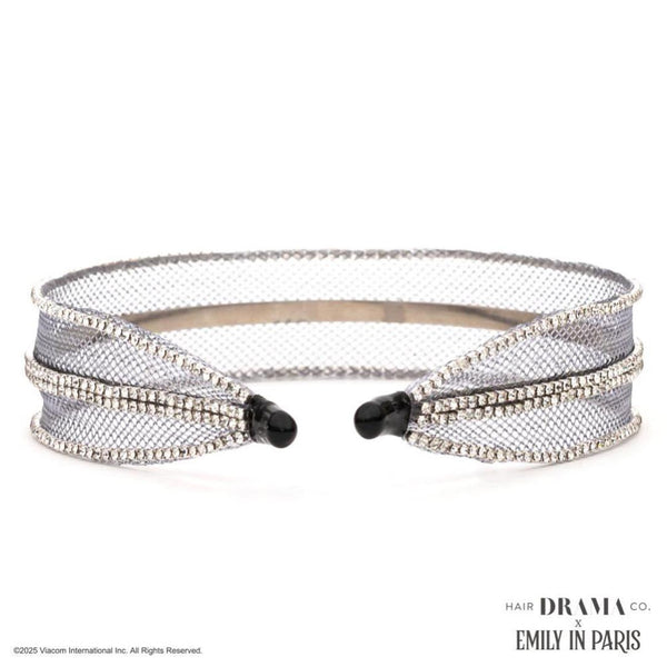 HDC x Emily in Paris Mesh Hair Band with Crystals - Grey