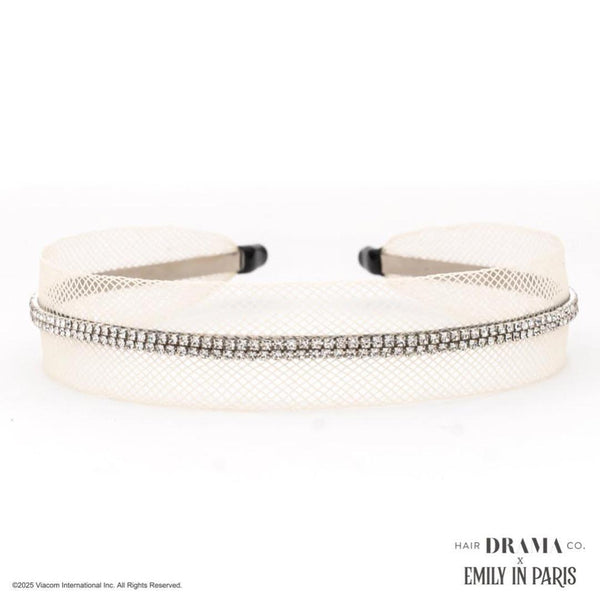 HDC x Emily in Paris Crystal Mesh Hair Band - Beige