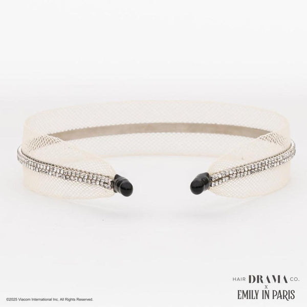 HDC x Emily in Paris Crystal Mesh Hair Band - Beige