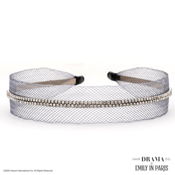 HDC x Emily in Paris Crystal Mesh Hair Band - Grey
