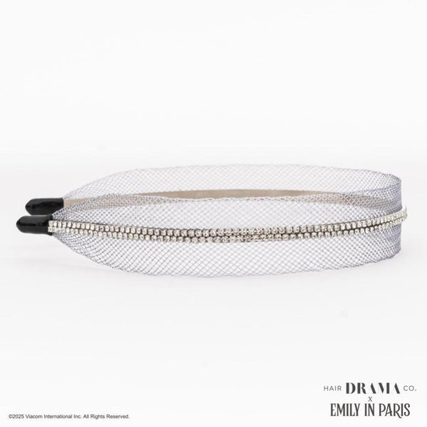 HDC x Emily in Paris Crystal Mesh Hair Band - Grey
