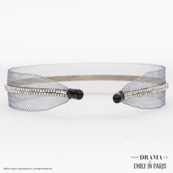 HDC x Emily in Paris Crystal Mesh Hair Band - Grey