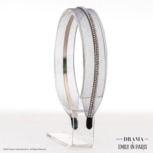 HDC x Emily in Paris Crystal Mesh Hair Band - Grey