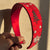 Christmas Silk Satin Flat Headband - Red