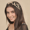 Lea Noir Embellished Knotted Hair Band