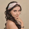 Kaia Embellished Knotted Hair Band - Pink