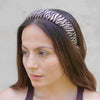 Zebra Puff Hair Band - Brown