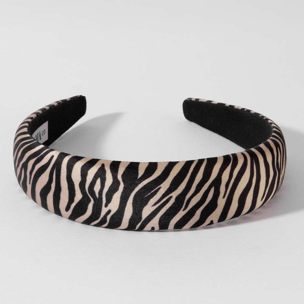 Zebra Puff Hair Band - Brown