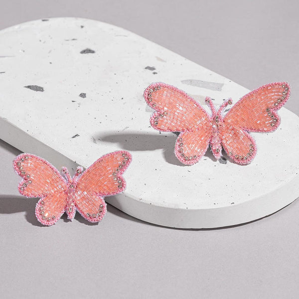 Butterfly Hair Pins - Set of 2 - Peach