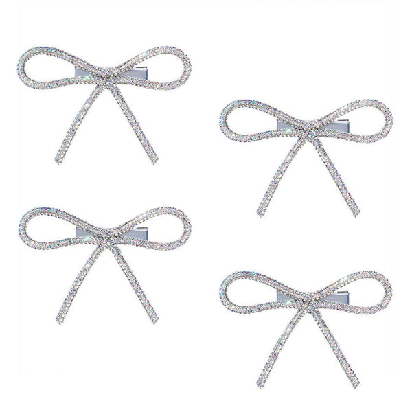 Holographic Crystal Hair Bows Alligator Clip - Set of 4