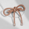 Crystal Hair Bow Barrette Clip - Champagne