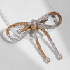 Crystal Hair Bow Barrette Clip - Silver & Gold