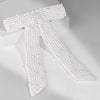 Embellished Pearl Hair Bow Barrette Clip - White